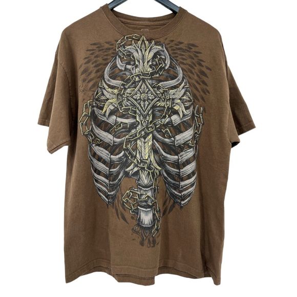 MMA Elite t-shirt XL mens skull bones graphic image vintage Y2K tee - Picture 1 of 5